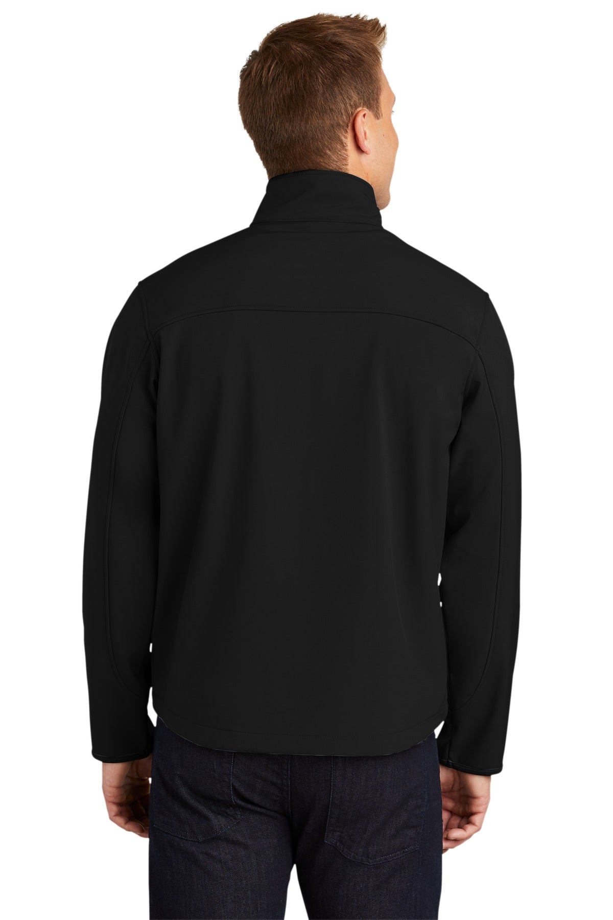 Black/Chrome Port Authority Tall Glacier Soft Shell Jacket. TLJ790 plain