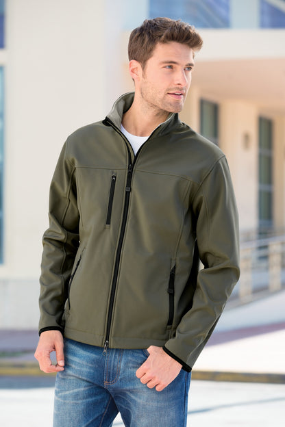 Black/Chrome Port Authority Tall Glacier Soft Shell Jacket. TLJ790 plain
