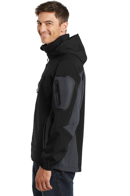Black/Graphite Port Authority Tall Waterproof Soft Shell Jacket. TLJ798 plain