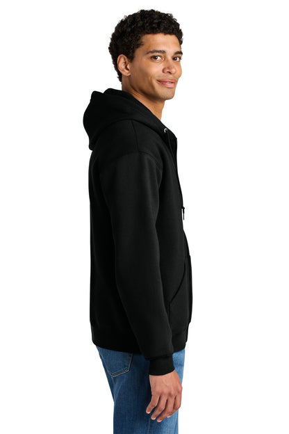 BlackInk Jerzees Rugged Unisex Full-Zip Hooded Sweatshirt Z12M plain