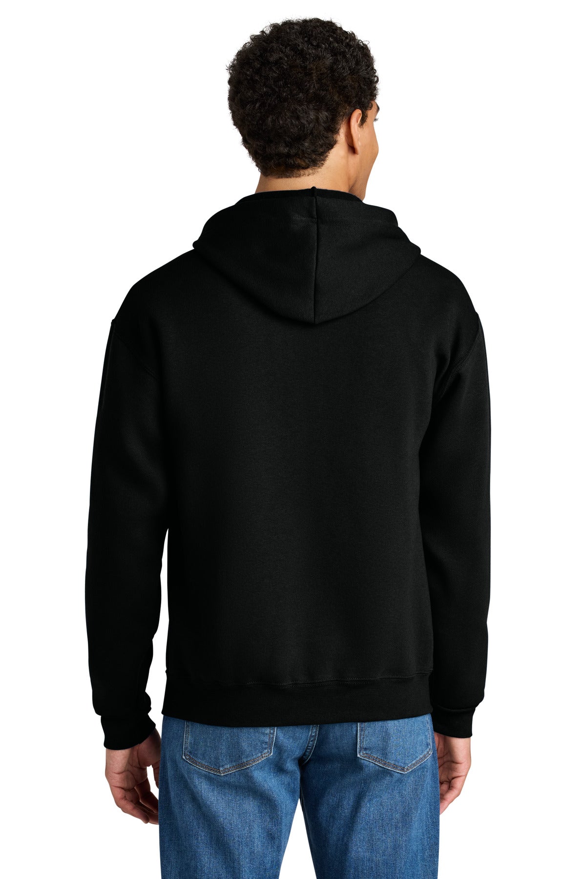BlackInk Jerzees Rugged Unisex Full-Zip Hooded Sweatshirt Z12M plain