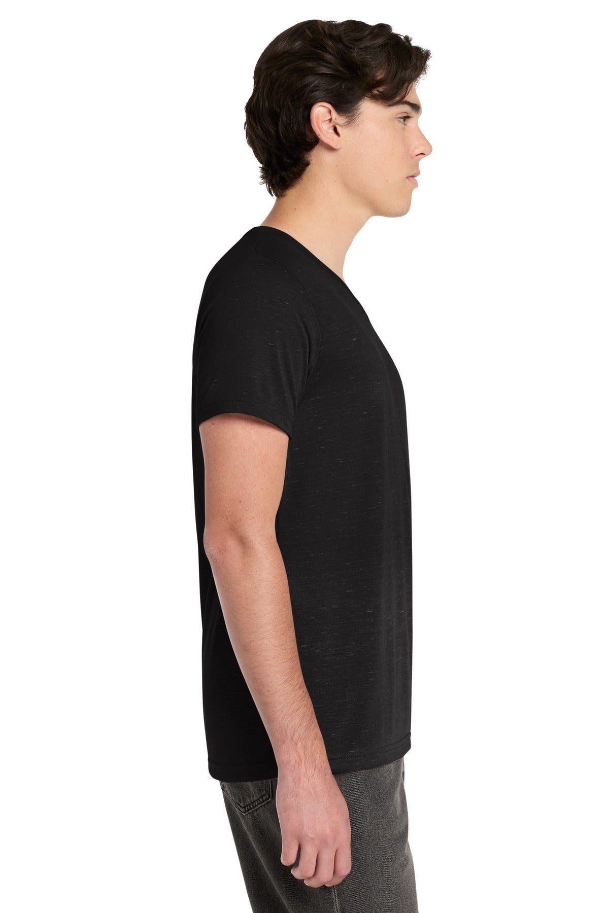 BlackMrbl BELLA+CANVAS Unisex Textured Jersey V-Neck Tee BC3655 plain