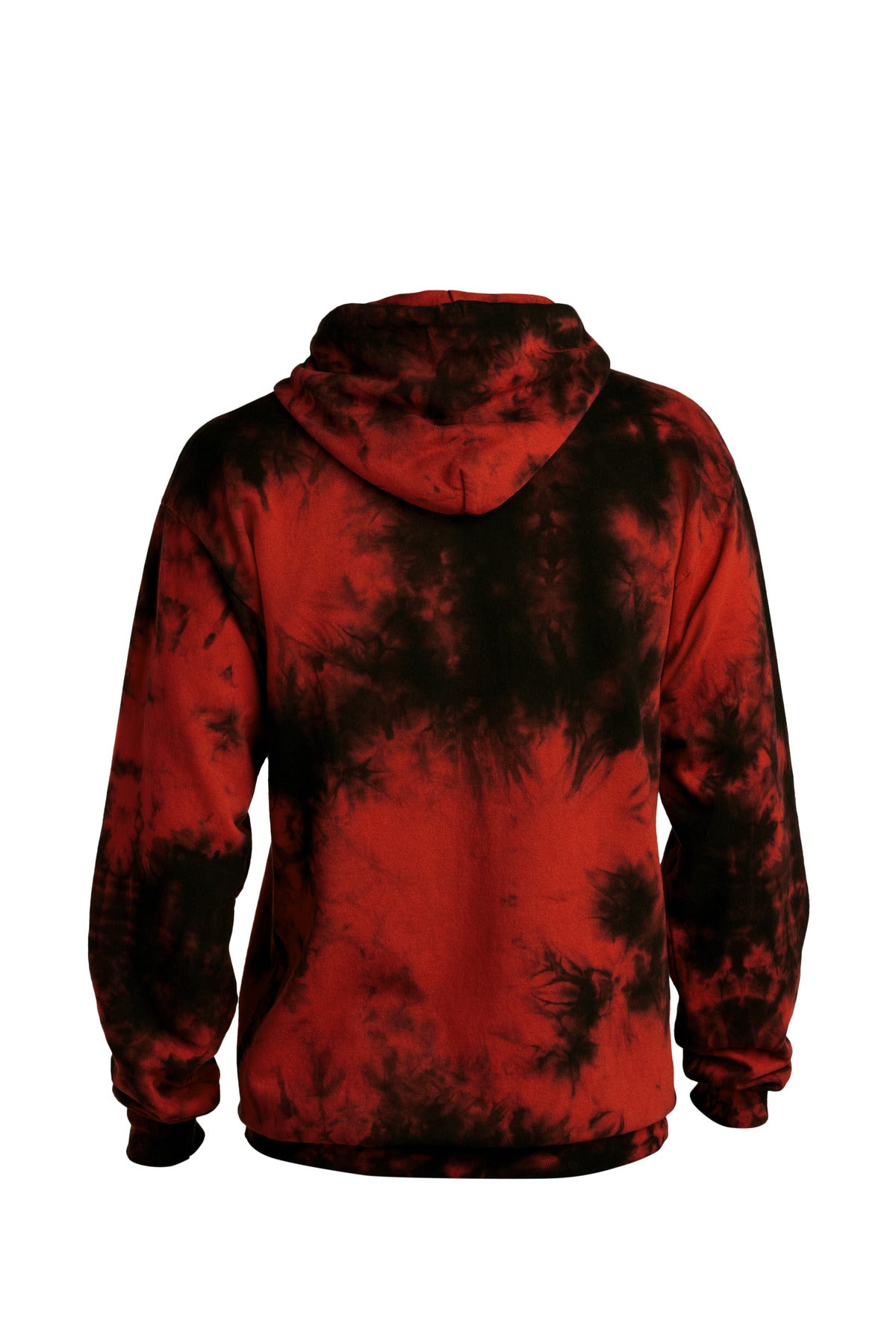 Black/Red Port & Co Crystal Tie-Dye Pullover Hoodie PC144 plain