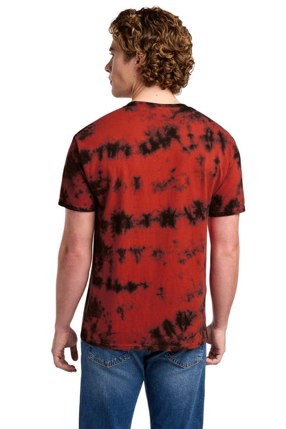 Black/Red Port & Co Crystal Tie-Dye Tee PC145 plain