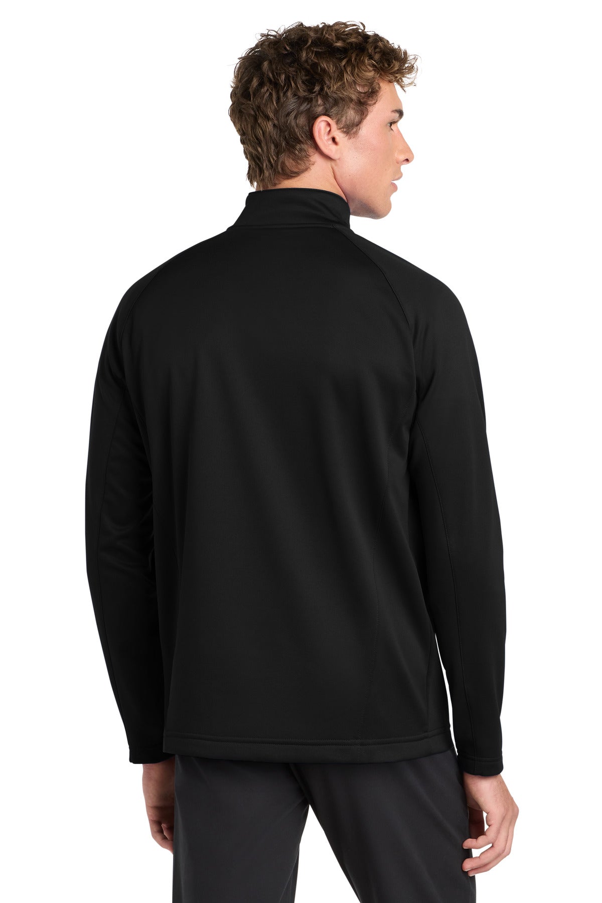 Black/Silver Sport-Tek Sport-Wick Fleece 1/4-Zip Pullover. F243 plain