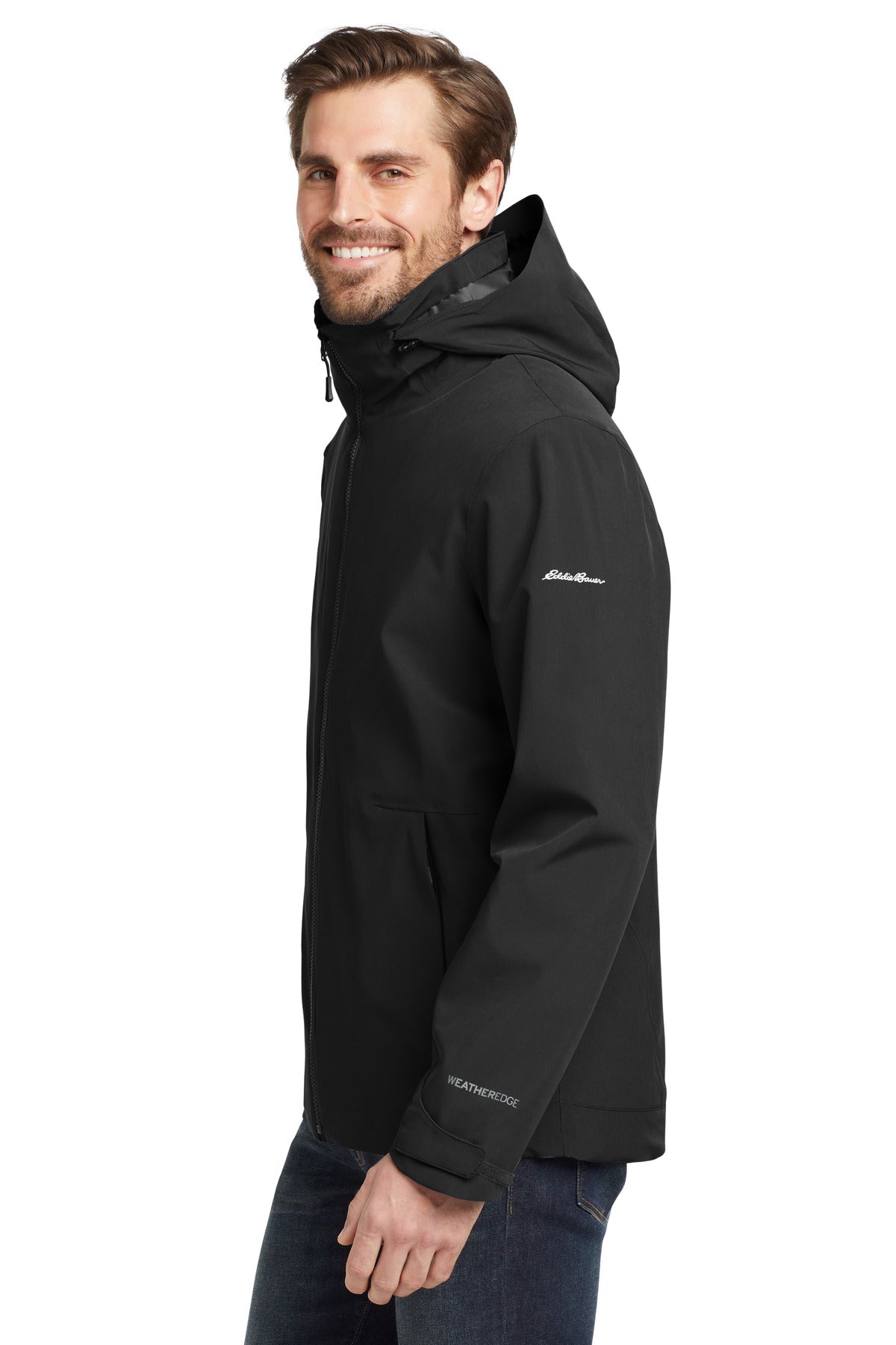 Black/Storm Gy Eddie Bauer WeatherEdge 3-in-1 Jacket EB656 plain