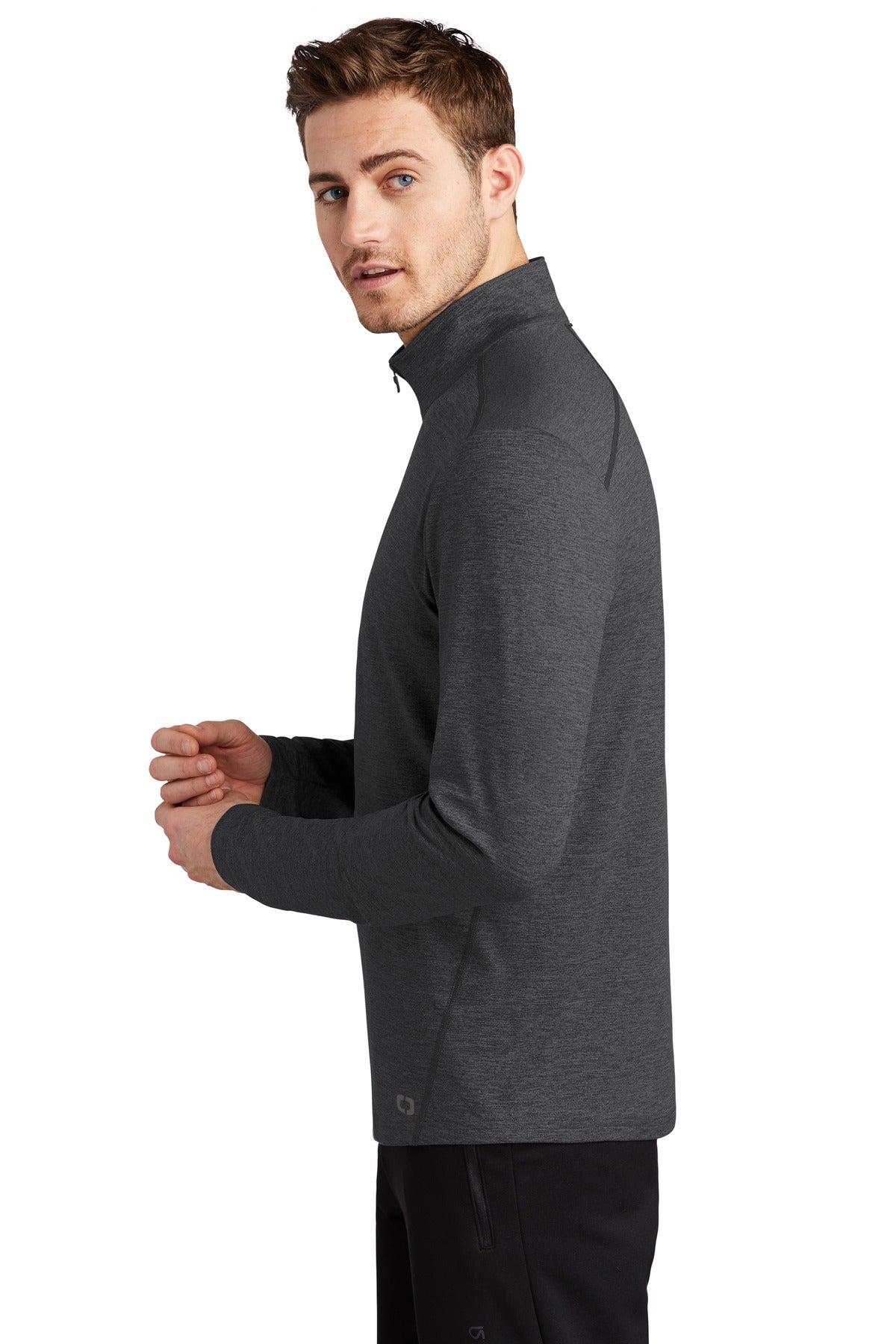 Blacktop Hthr OGIO Force 1/4-Zip OE341 plain