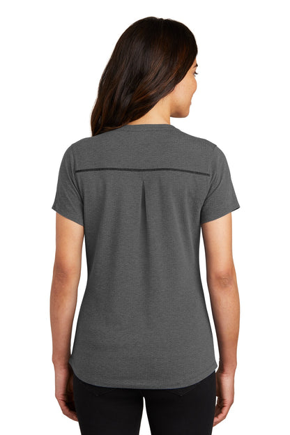 Blacktop Hthr OGIO Women's Tread Henley. LOG136 plain