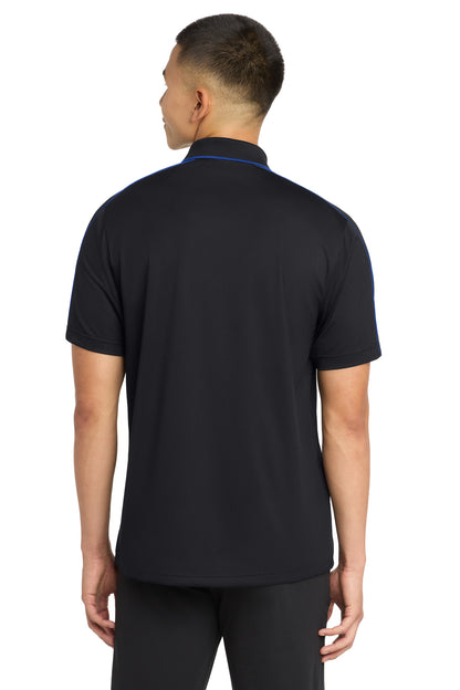Black/Tr Royal Sport-Tek Micropique Sport-Wick Piped Polo. ST653 plain