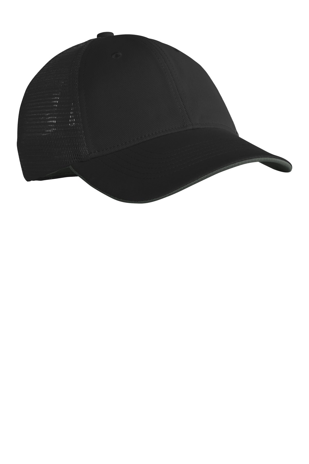 Blk/Blk Nike Stretch-to-Fit Mesh Back Cap NKFB6448 plain
