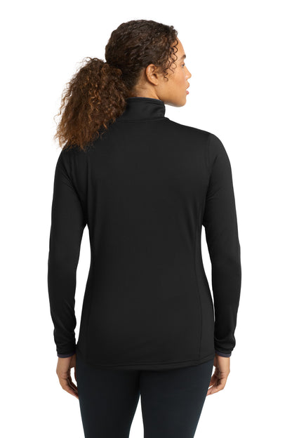 Blk/Char Grey Sport-Tek Women's Sport-Wick Stretch Contrast Full-Zip Jacket. LST853 plain