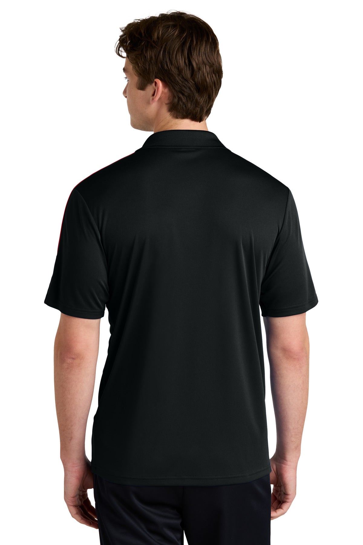 Blk/DpRed Sport-Tek Competitor United Polo ST104 plain