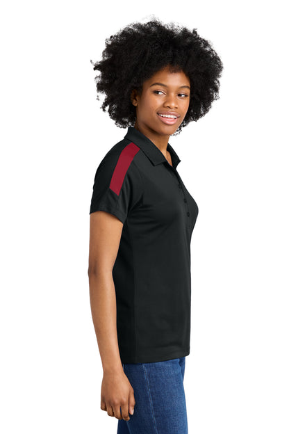 Blk/DpRed Sport-Tek Women's Competitor United Polo LST104 plain
