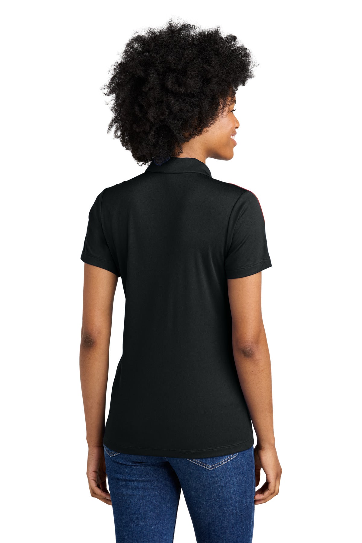 Blk/DpRed Sport-Tek Women's Competitor United Polo LST104 plain