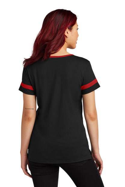 Blk/DpRed Sport-Tek Women's Halftime Notch Neck Tee LST6041 plain