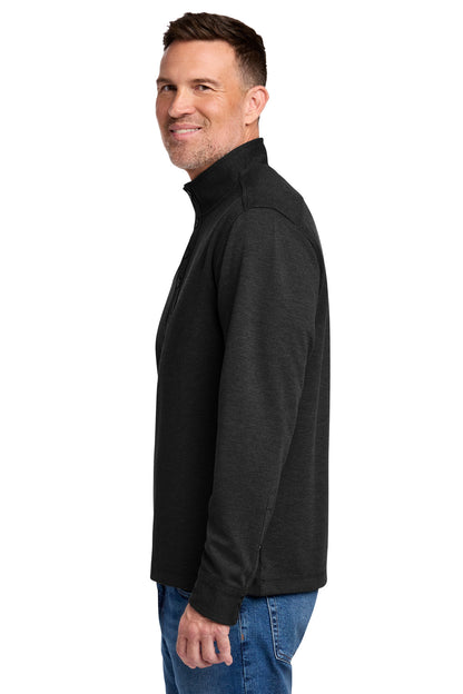 BlkHthr Brooks Brothers Mid-Layer Stretch 1/2-Button BB18202 plain
