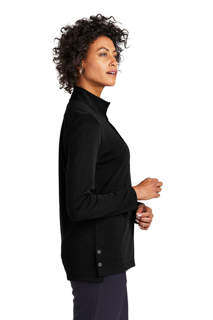 BlkHthr Brooks Brothers Women's Mid-Layer Stretch 1/2-Button BB18203 plain