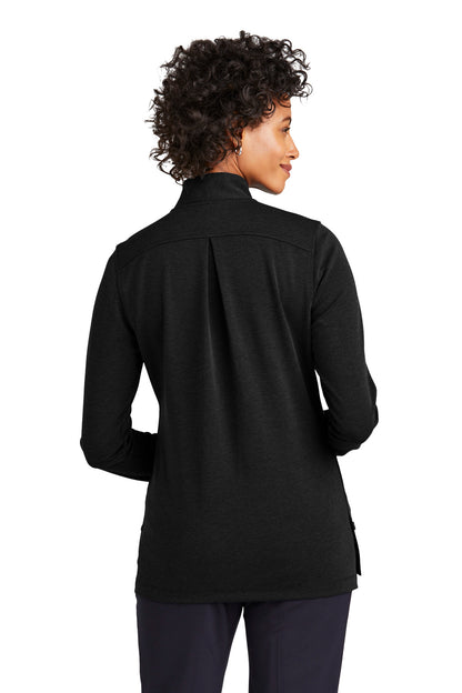 BlkHthr Brooks Brothers Women's Mid-Layer Stretch 1/2-Button BB18203 plain
