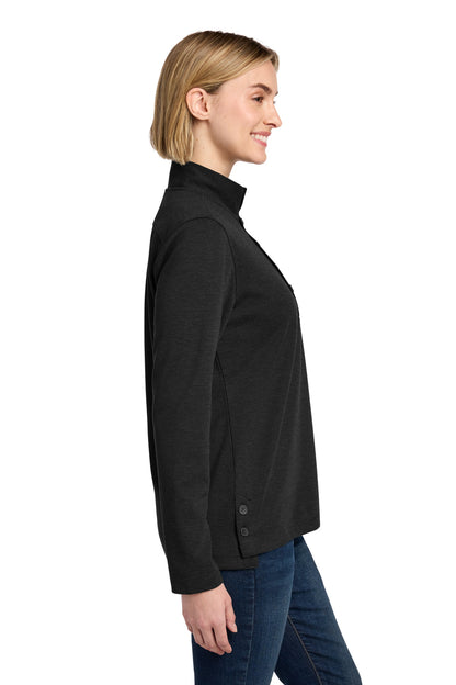 BlkHthr Brooks Brothers Women's Mid-Layer Stretch 1/2-Button BB18203 plain
