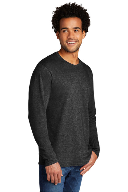 BlkHthr Port & Co Tri-Blend Long Sleeve Tee. PC330LS plain