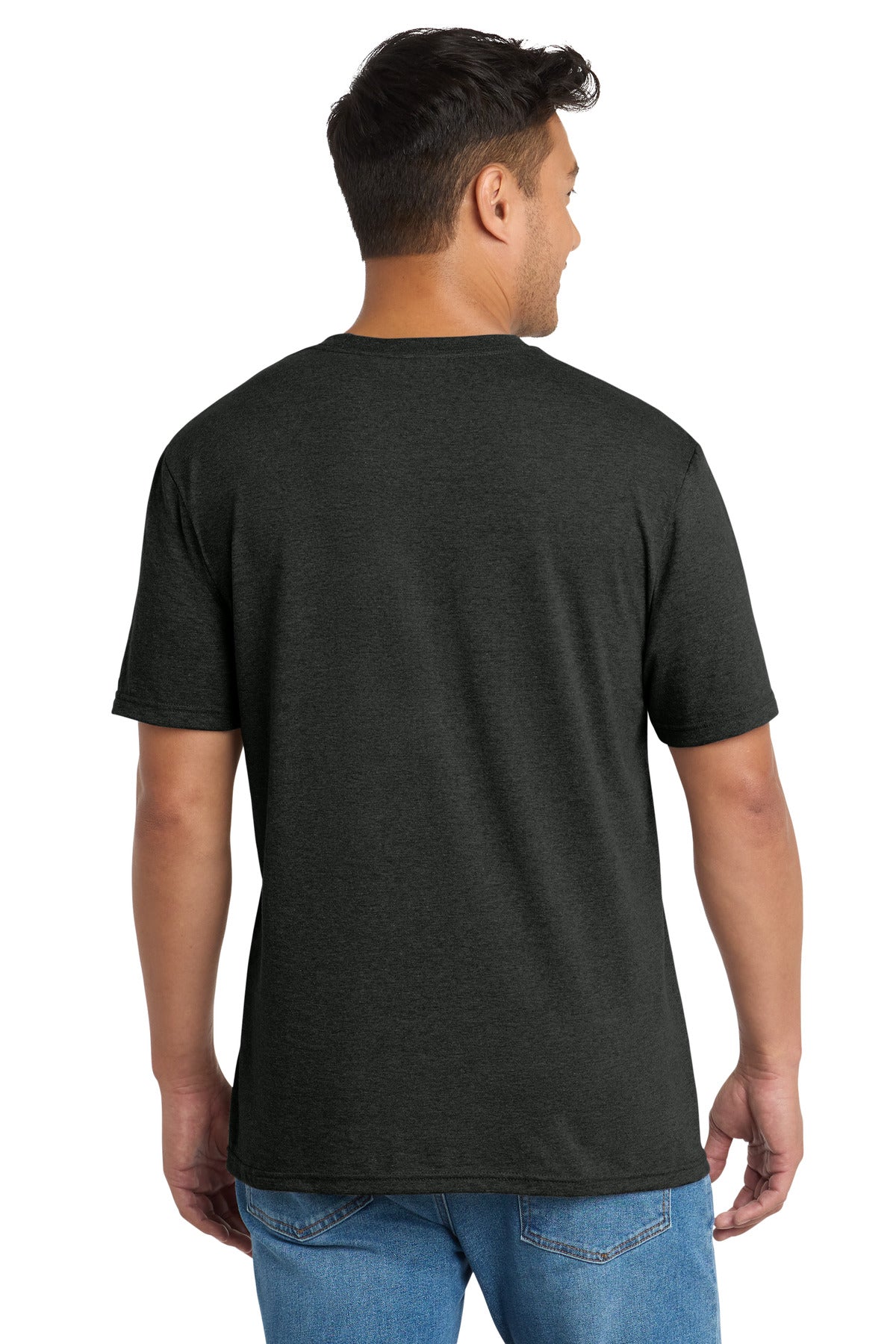 BlkHthr Port & Co Tri-Blend Tee. PC330 plain