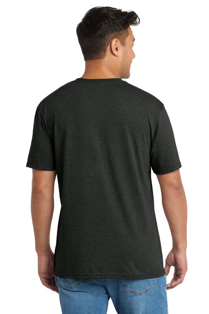 BlkHthr Port & Co Tri-Blend Tee. PC330 plain