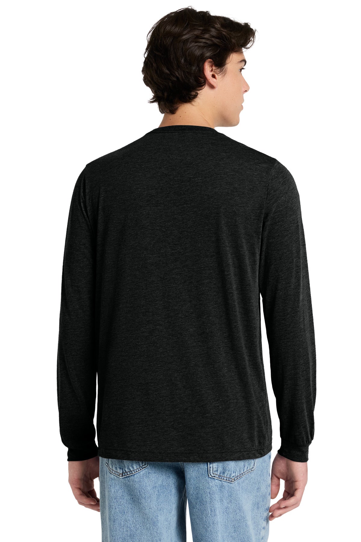 BlkHthrTB BELLA+CANVAS Unisex Triblend Long Sleeve Tee BC3513 plain