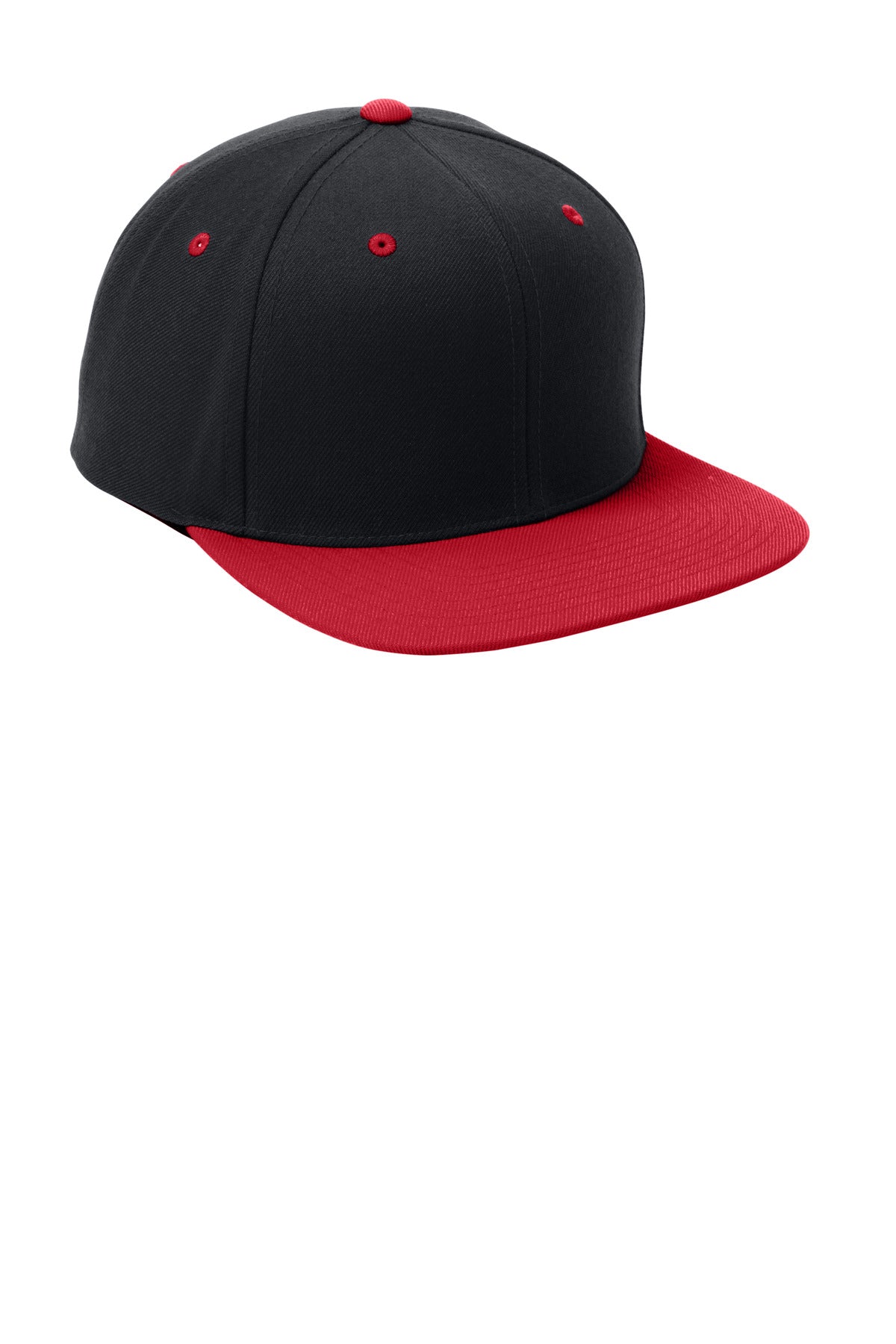 Blk/True Red Sport-Tek YP Classics Flat Bill Snapback Cap. STC19 plain