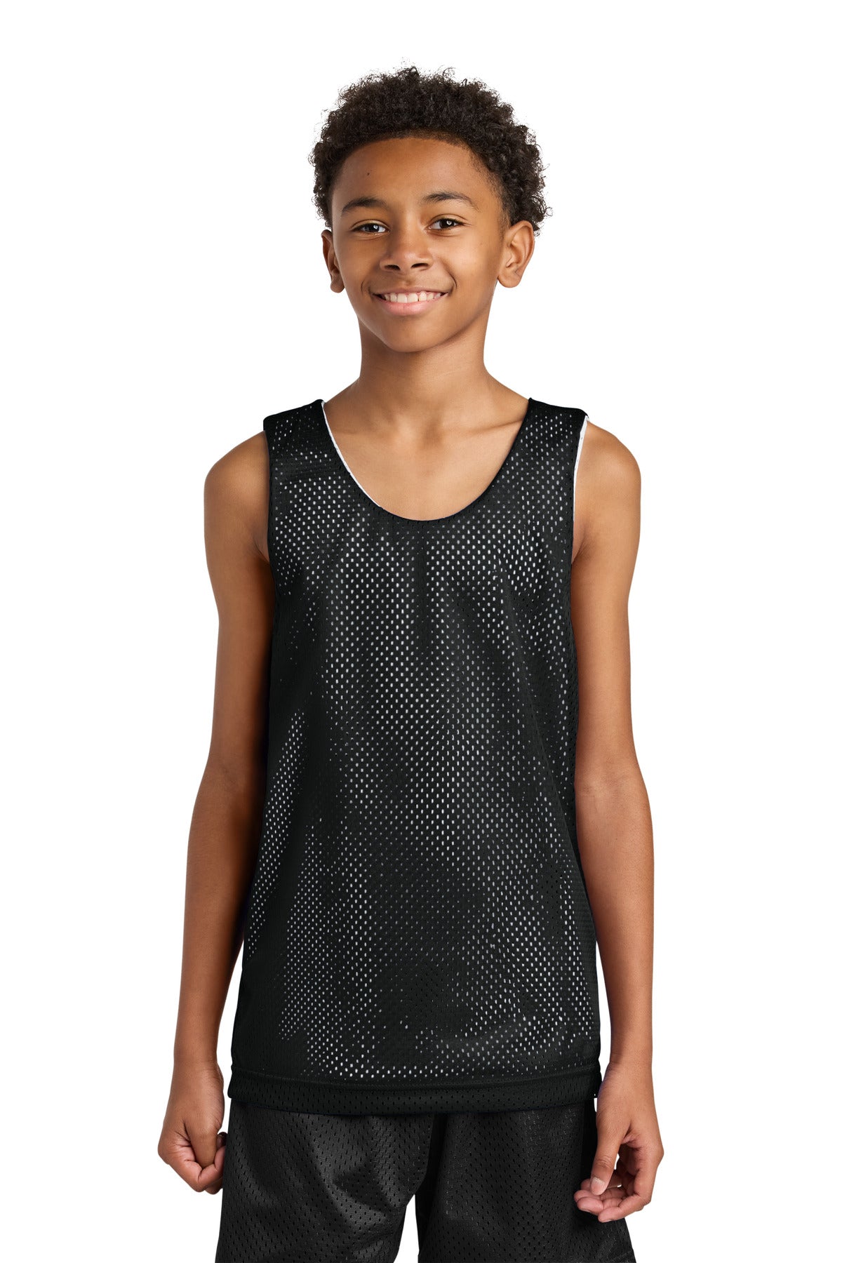 Blk/White A4 Sprint Youth Reversible Mesh Tank A4N2206 plain