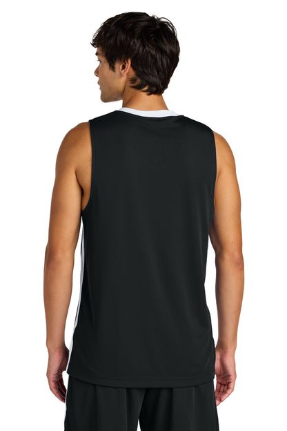 Blk/White Sport-Tek Rival Basketball Rev Jersey ST900 plain