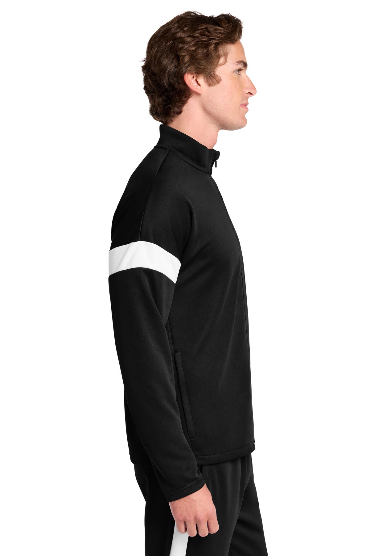 Blk/White Sport-Tek Travel Full-Zip Jacket ST800