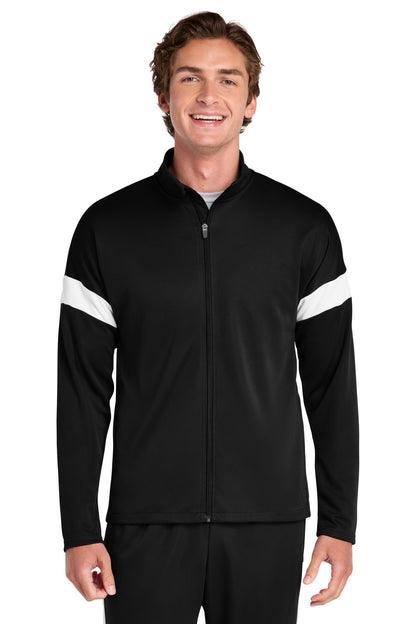 Blk/White Sport-Tek Travel Full-Zip Jacket ST800