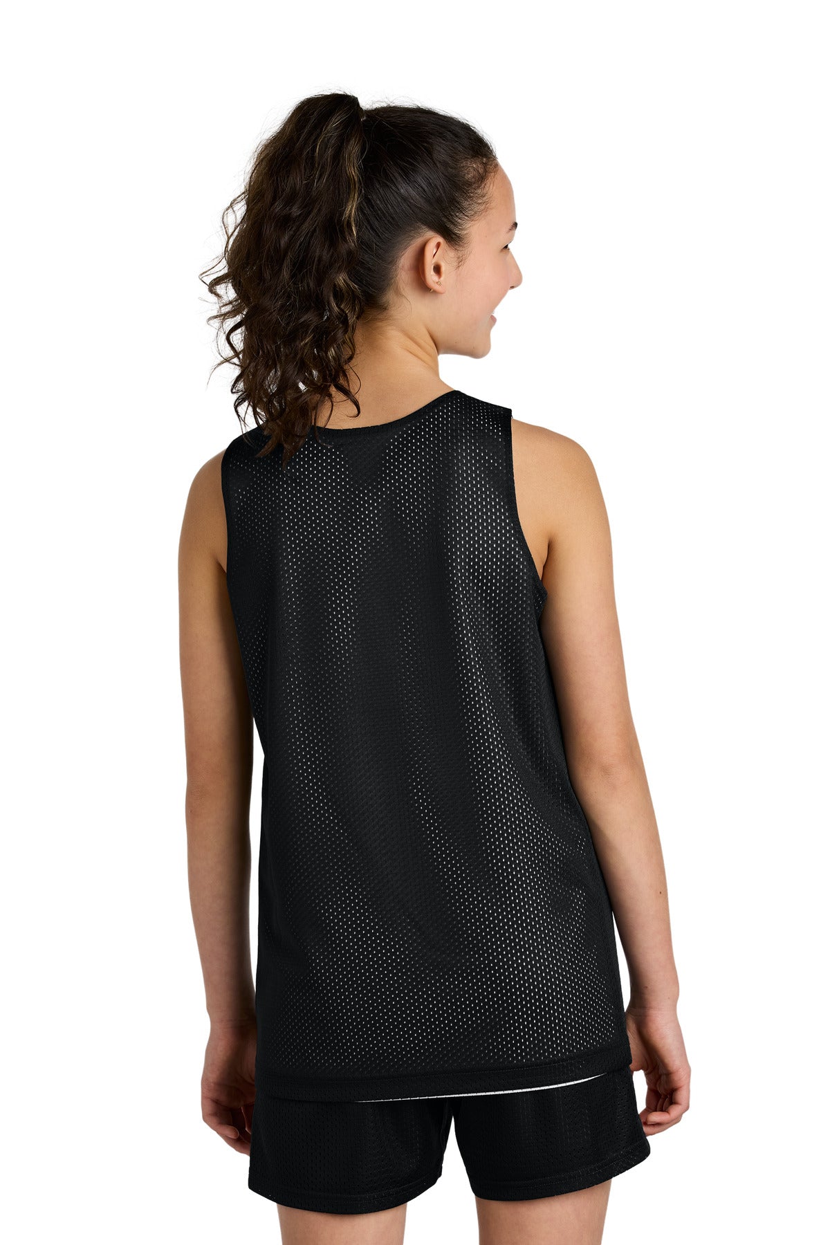 Blk/White Sport-Tek Youth PosiCharge Reversible Mesh Tank YST5000 plain