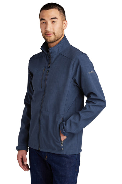 Blue Eddie Bauer Shaded Crosshatch Soft Shell Jacket. EB532 plain