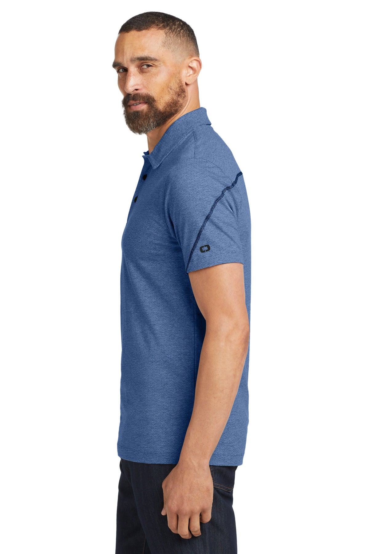 Blue Hthr OGIO Tread Polo. OG135 plain