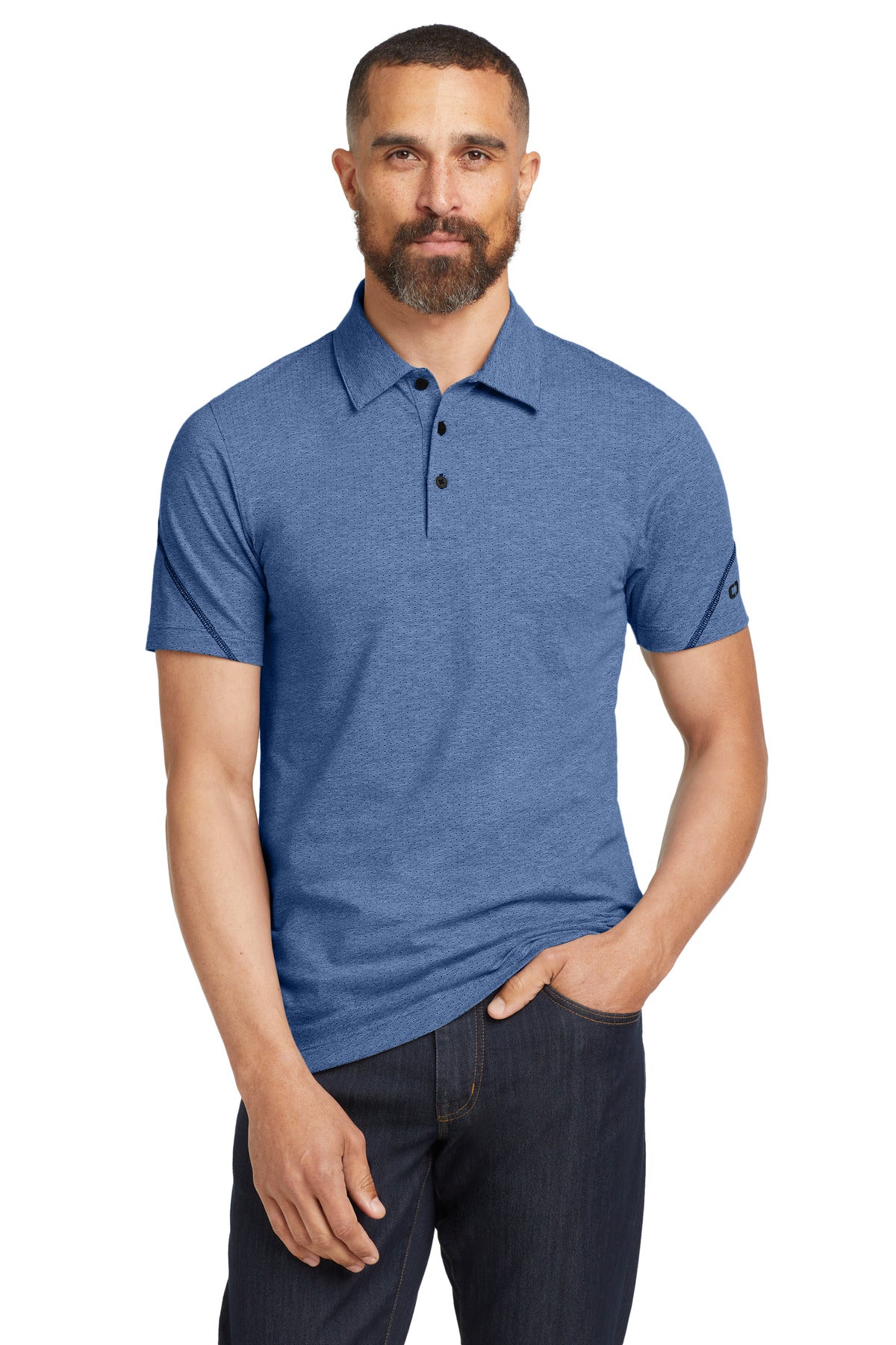 Blue Hthr OGIO Tread Polo. OG135 plain