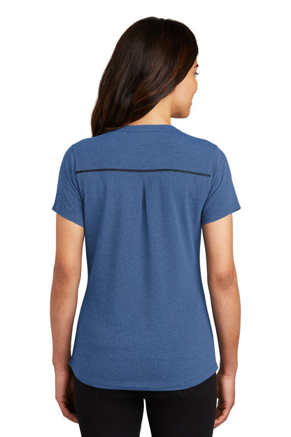 Blue Hthr OGIO Women's Tread Henley. LOG136 plain