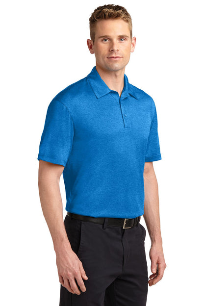 Blue Wake Hthr Sport-Tek Heather Contender Polo. ST660 plain