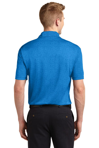 Blue Wake Hthr Sport-Tek Heather Contender Polo. ST660 plain