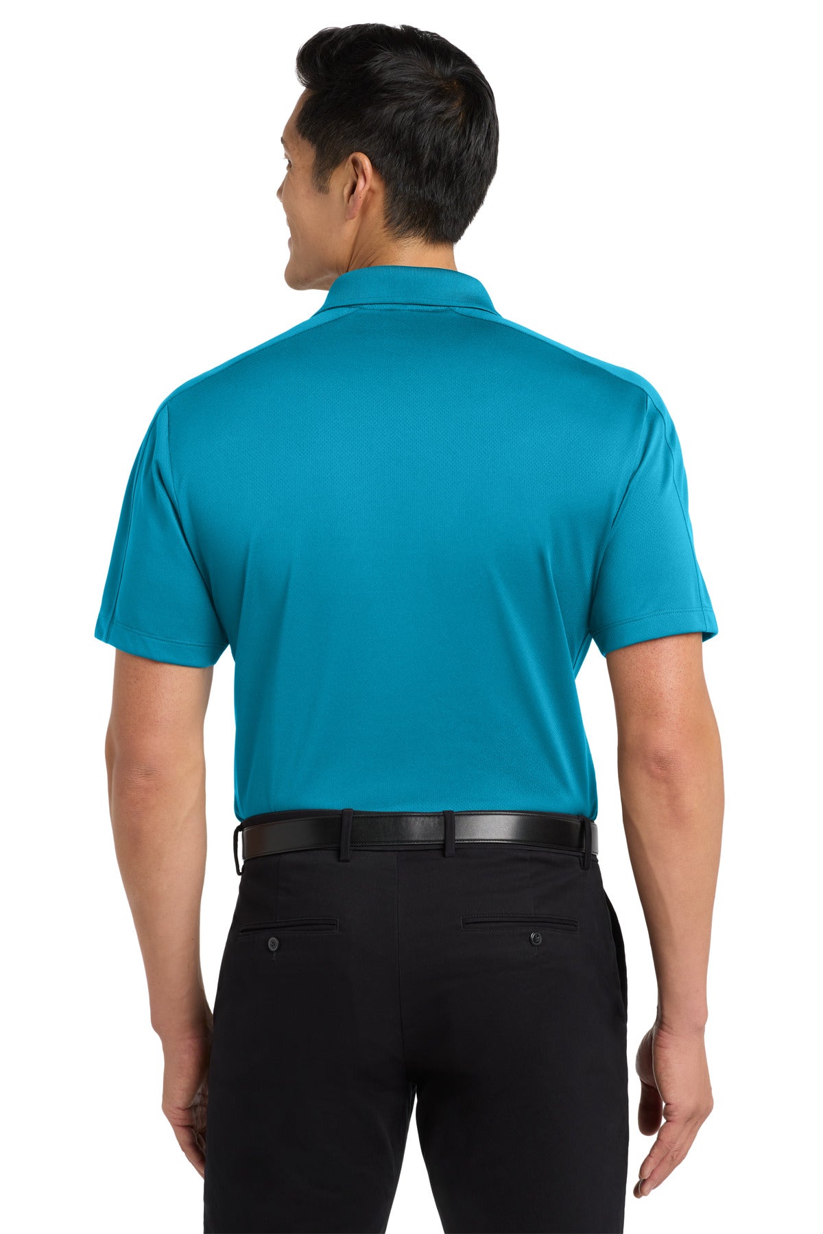 Blue Wake Port Authority Diamond Jacquard Polo. K569 plain