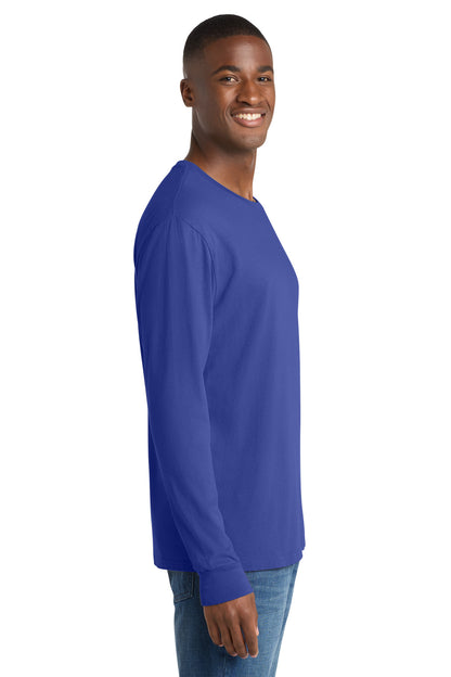 BlueIris Port & Co Beach Wash Garment-Dyed Long Sleeve Tee PC099LS plain