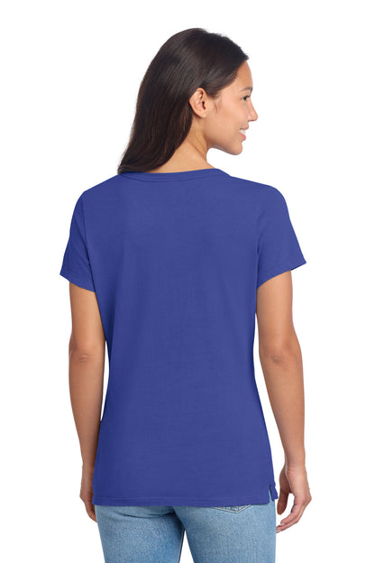 BlueIris Port & Co Women's Beach Wash Garment-Dyed V-Neck Tee LPC099V plain