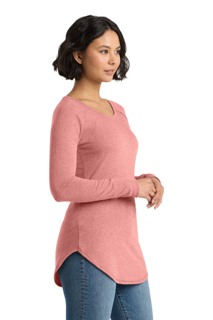 Blush Frost District Women's Perfect Tri Long Sleeve Tunic Tee. DT132L plain