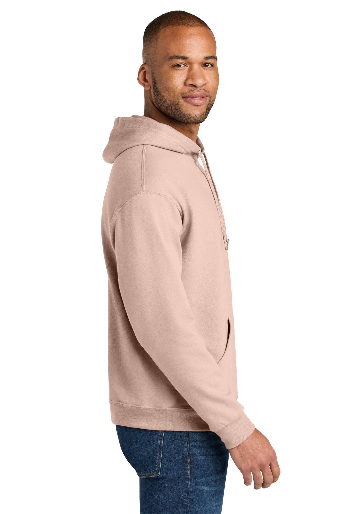 BlushPink Jerzees Ultimate Unisex CVC Ring Spun Hooded Sweatshirt IC49M plain