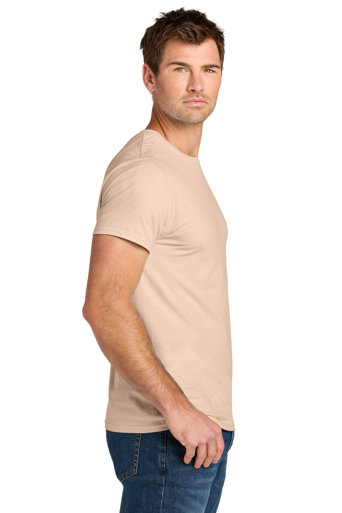 BlushPink Jerzees Ultimate Unisex Ring Spun T-Shirt IC46M plain