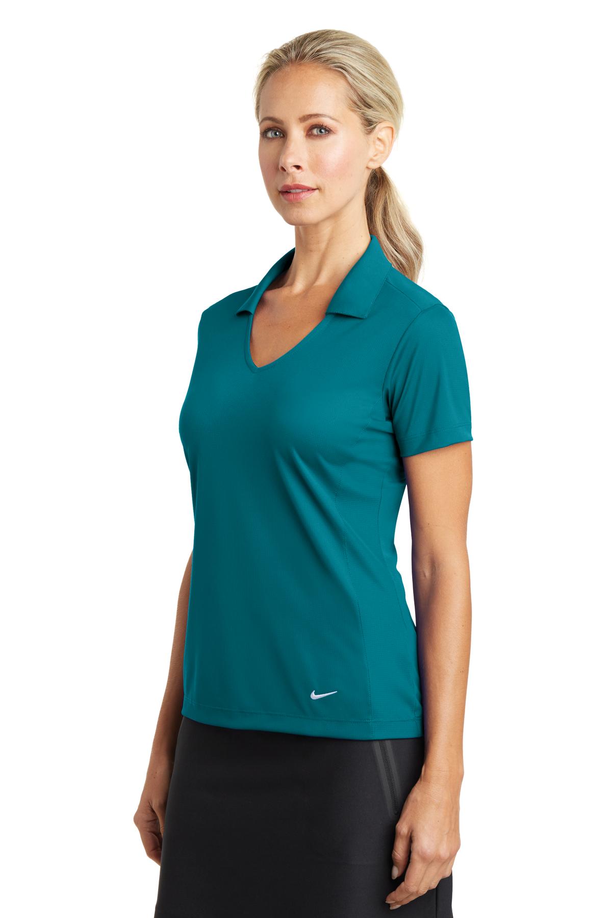 Blustery Nike Women's Dri-FIT Vertical Mesh Polo. 637165 plain