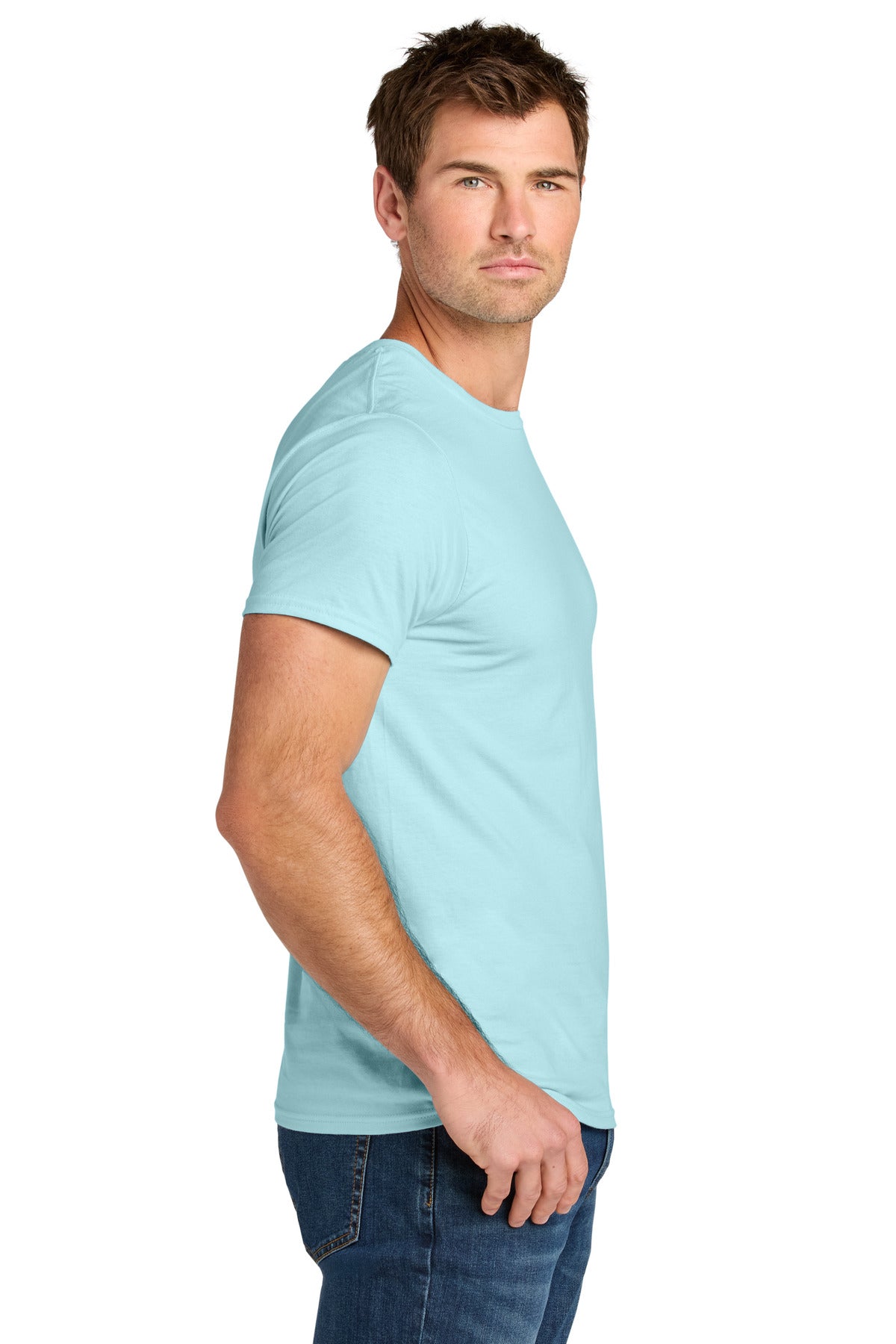 BreezyBlue Jerzees Ultimate Unisex Ring Spun T-Shirt IC46M plain