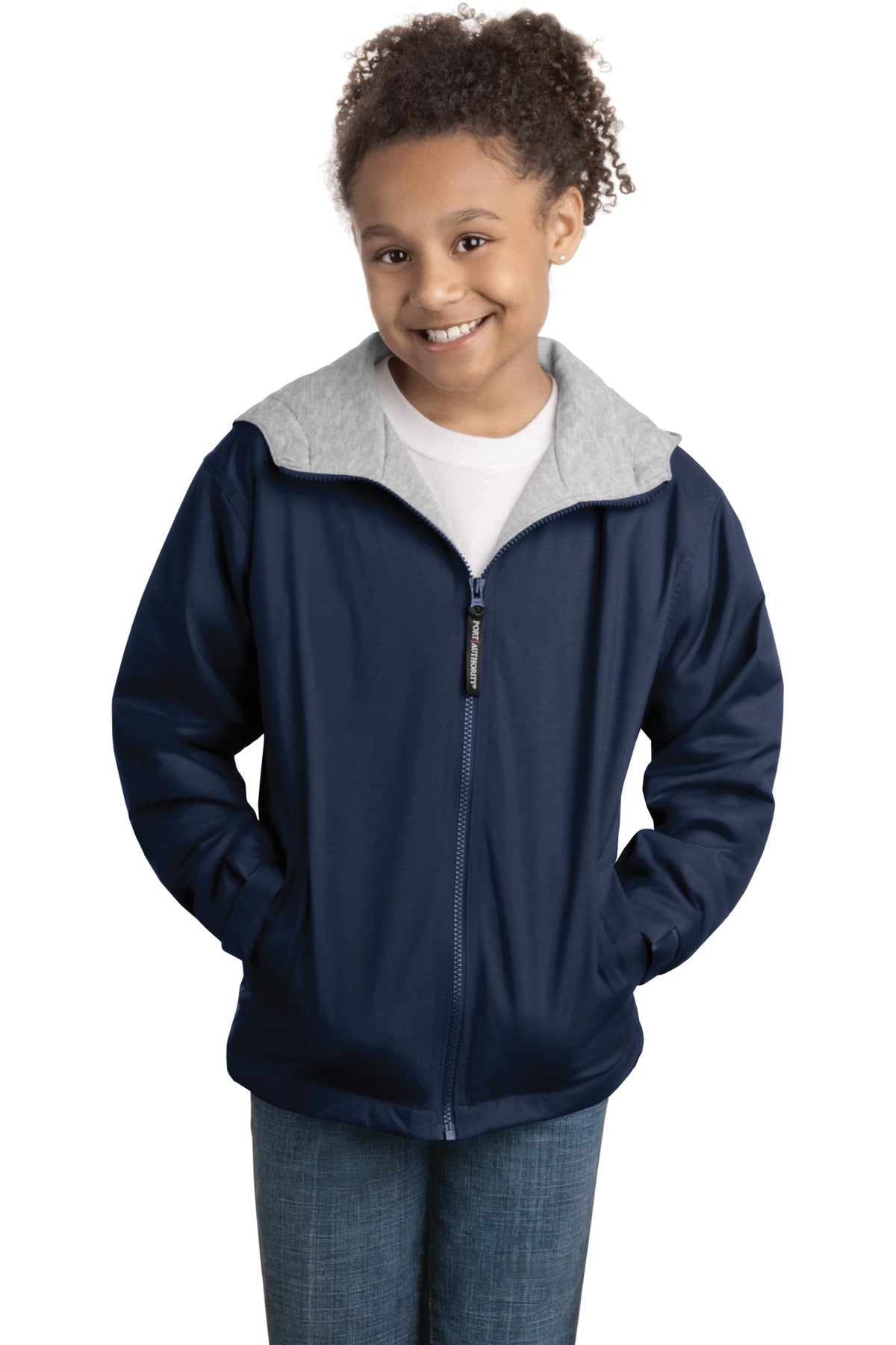 Bright Navy Port Authority Youth Team Jacket. YJP56 plain