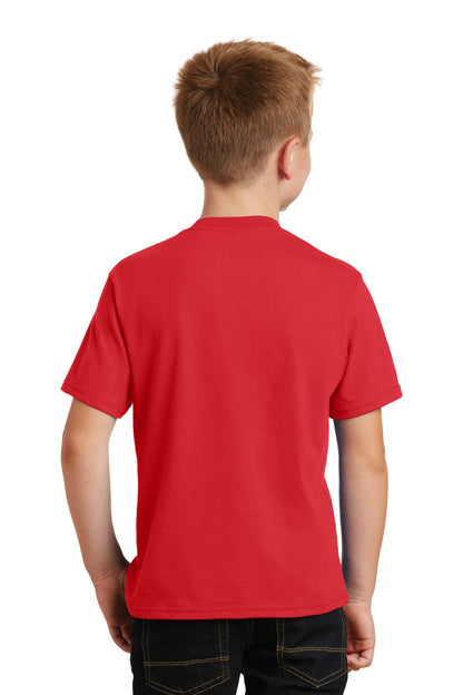 Bright Red Port & Co Youth Fan Favorite Tee. PC450Y plain