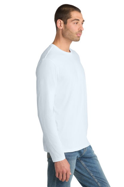 Bright White District Perfect Weight Long Sleeve Tee. DT105 plain